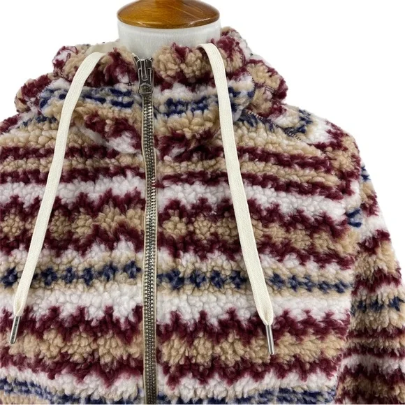 Rag & Bone Multicolor Fair Isle Print Faux Sherpa Jacket